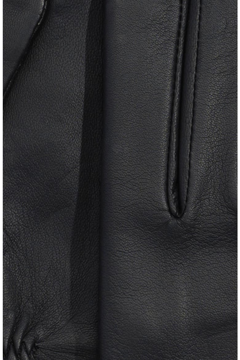 Logo Plate Leather Gloves, Alternate, color, BLACK