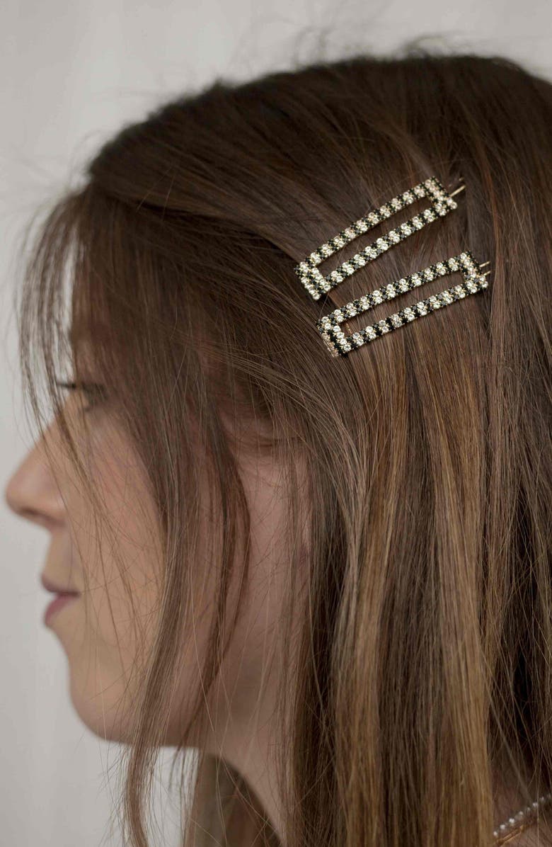 Ettika Cubic Zirconia 2-Pack Barrettes, Alternate, color, 