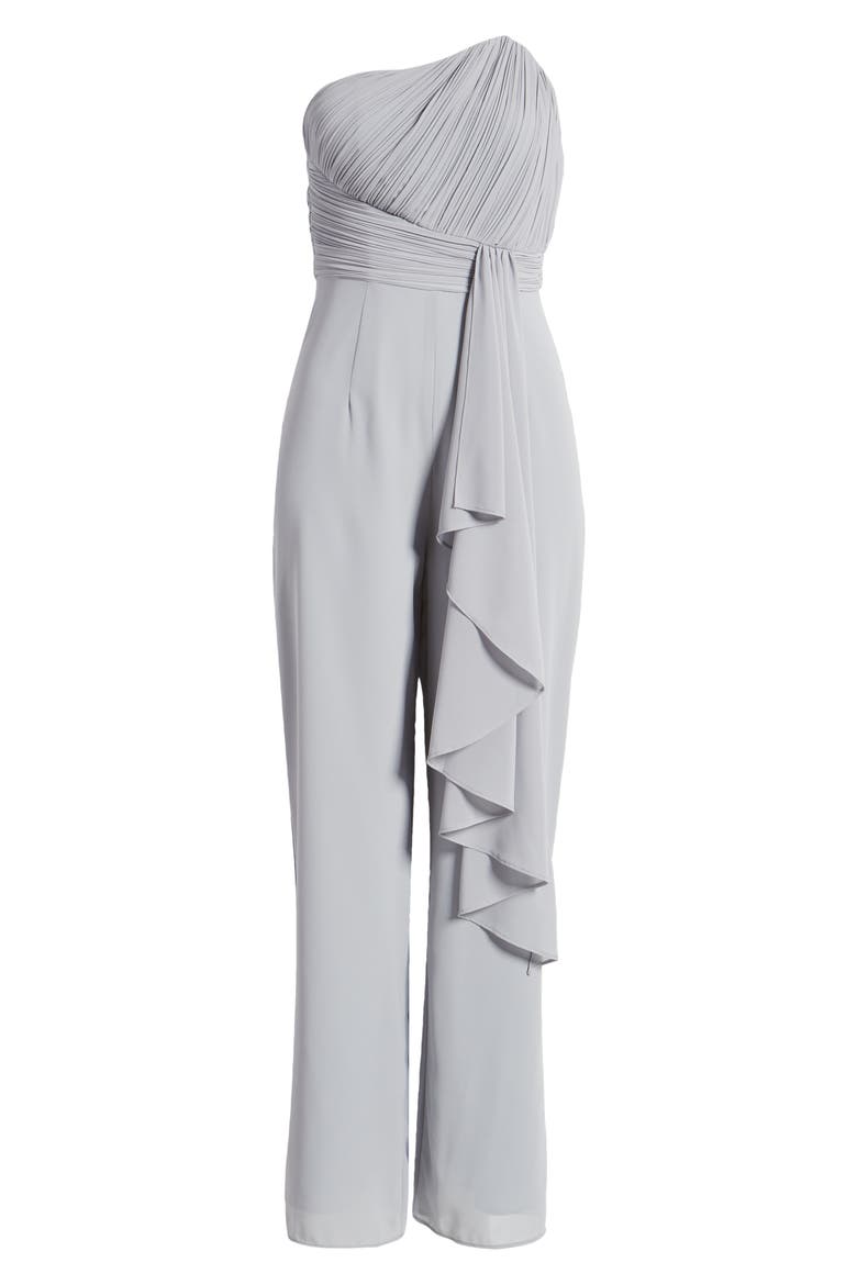 Strapless Ruffle Jumpsuit, Alternate, color, BLUE GREY