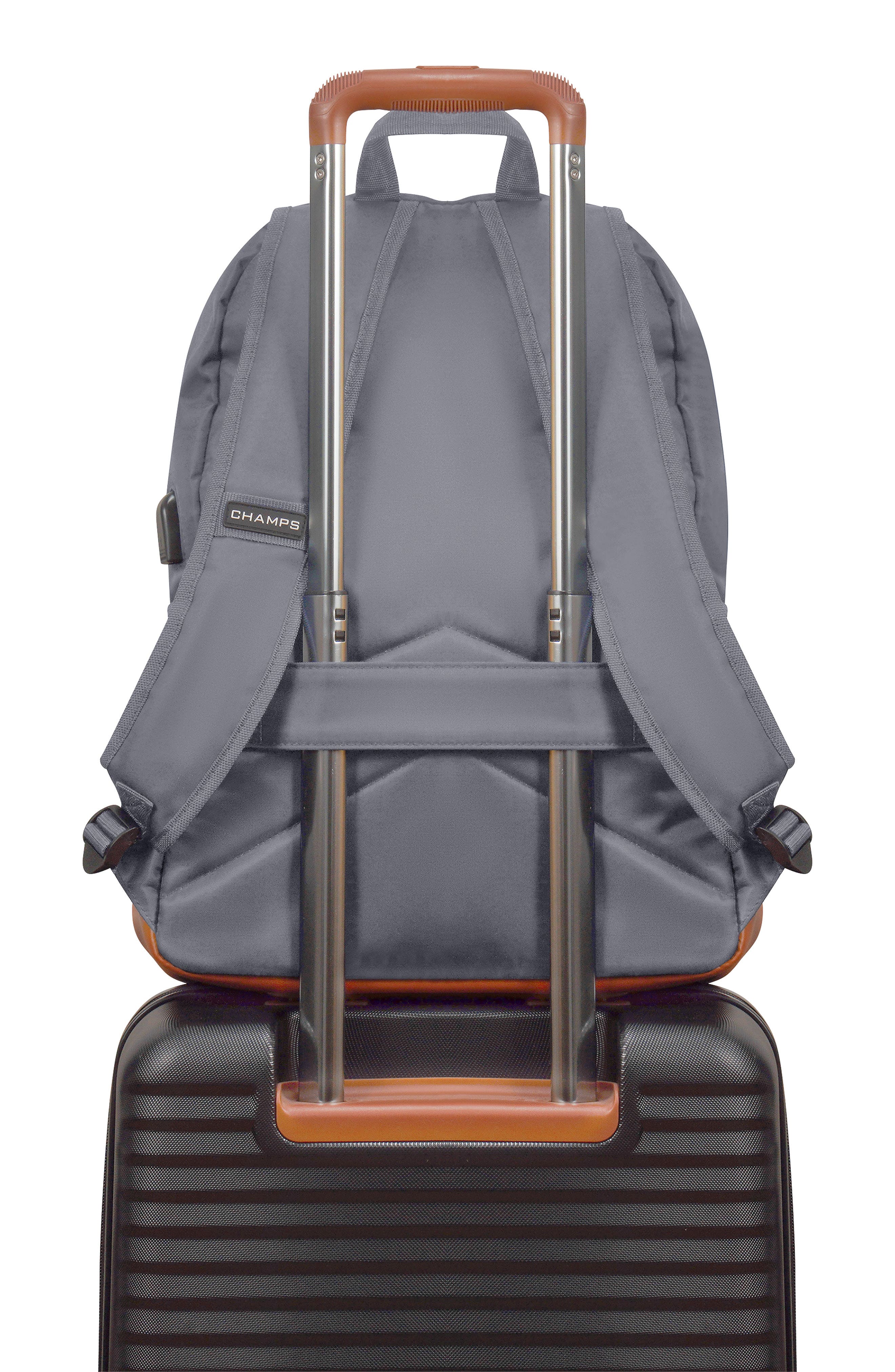 CHAMPS Water Resistant Nylon Backpack, Alternate, color, Grey