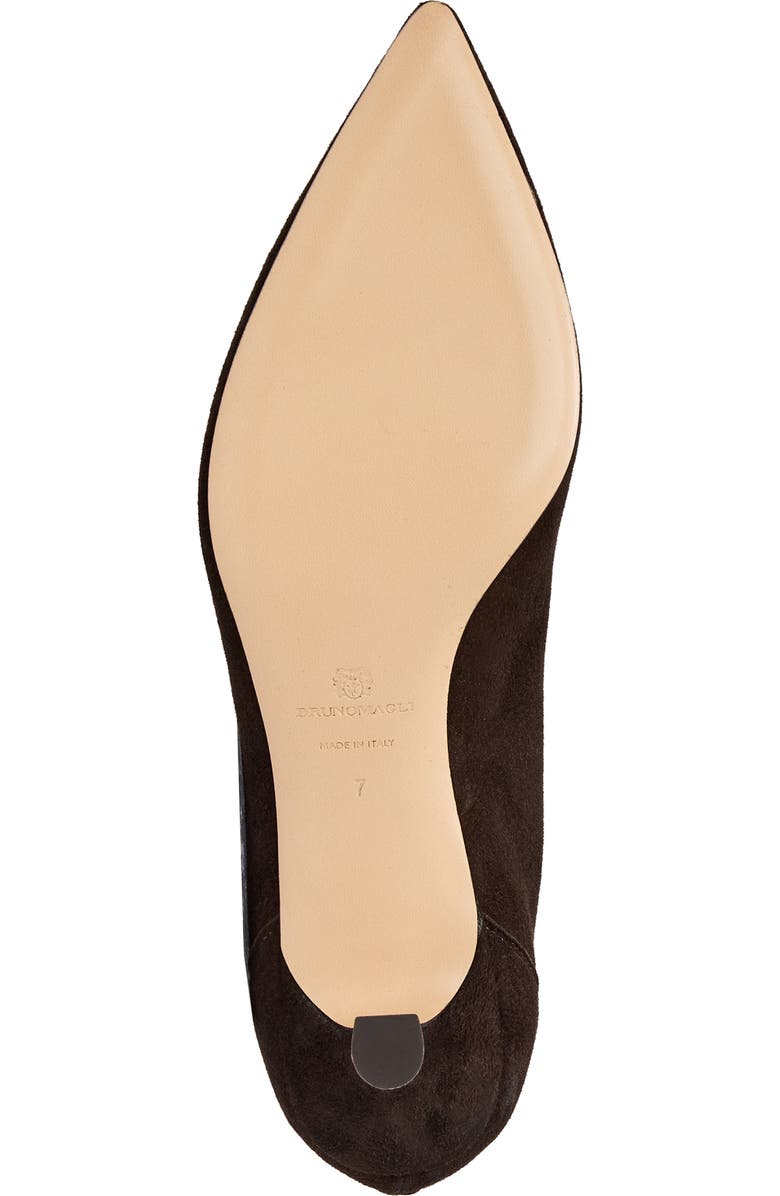 Bruno Magli Francesca Pointed Toe Kitten Heel Bootie, Alternate, color, Dark Brown Suede