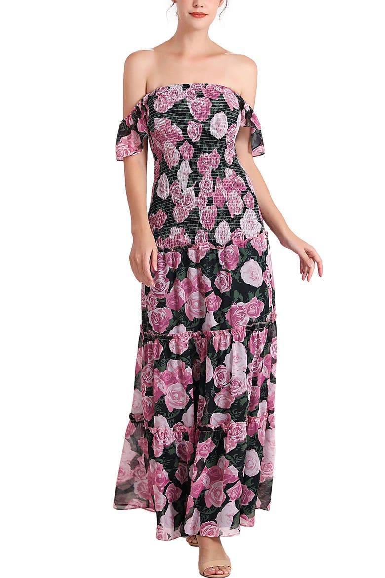 Acey Smocked Maternity Maxi Dress, Alternate, color, Multicolored