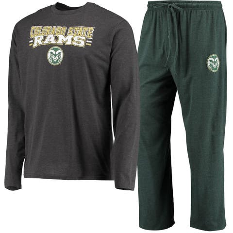 Men's Concepts Sport Green/Heathered Charcoal Colorado State Rams Meter Long Sleeve T-Shirt & Pants Sleep Set
