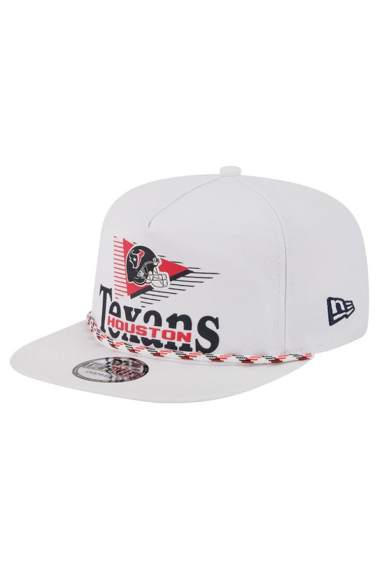 Men's New Era White Houston Texans Collide Golfer Snapback Hat, Main, color, White
