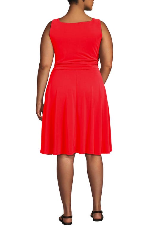 LANDS' END LANDS' END PLUS SIZE CUPRO FIT AND FLARE SLEEVELESS DRESS
