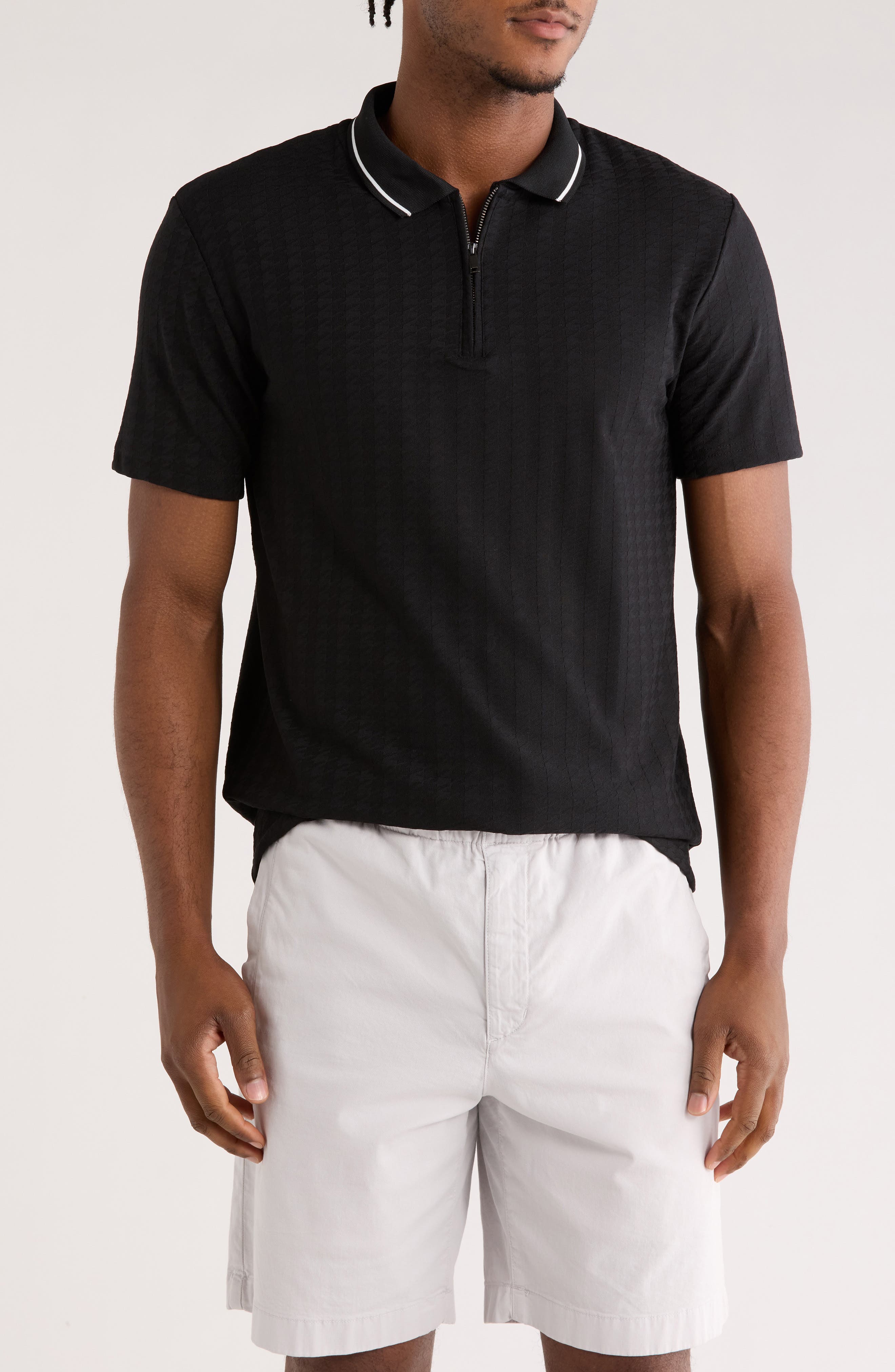 Cactus Man Zip Short Sleeve Polo