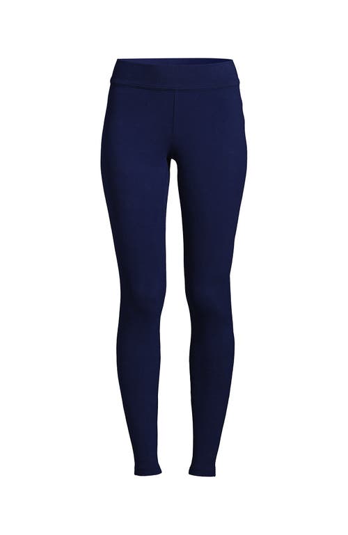 Lands' End High Rise Serious Sweats Fleece Lined Pocket Leggings In Blue