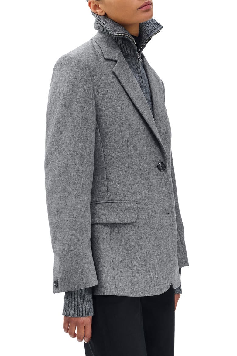 Frank Mixed Media Blazer, Alternate, color, GREY