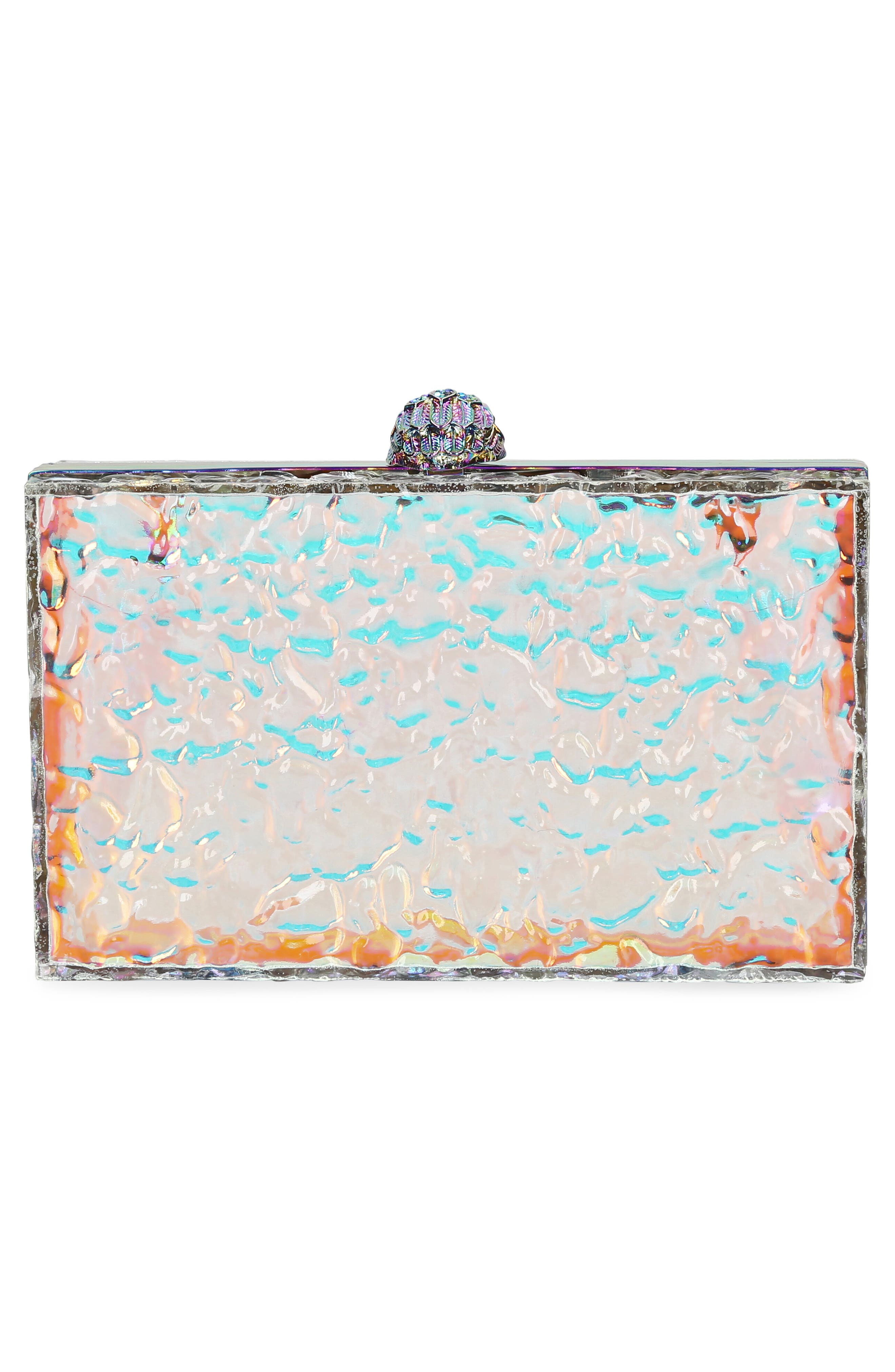 Kurt Geiger London Eagle Iridescent Box Clutch, Alternate, color, 