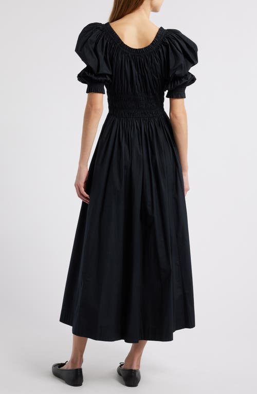 Shop Doen Dôen Ischia Convertible Organic Cotton Maxi Dress In Black