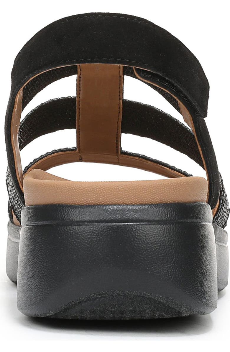 Vionic Sabrina Fisherman Platform Sandal, Alternate, color, Black Leather And Suede