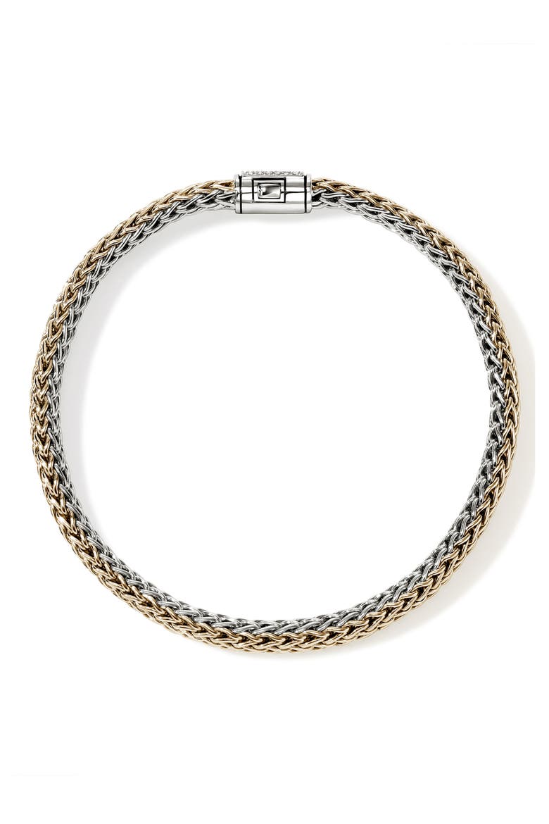Icon Bracelet, Reversible, Diamonds, 5mm, Alternate, color, SILVER AND GOLD