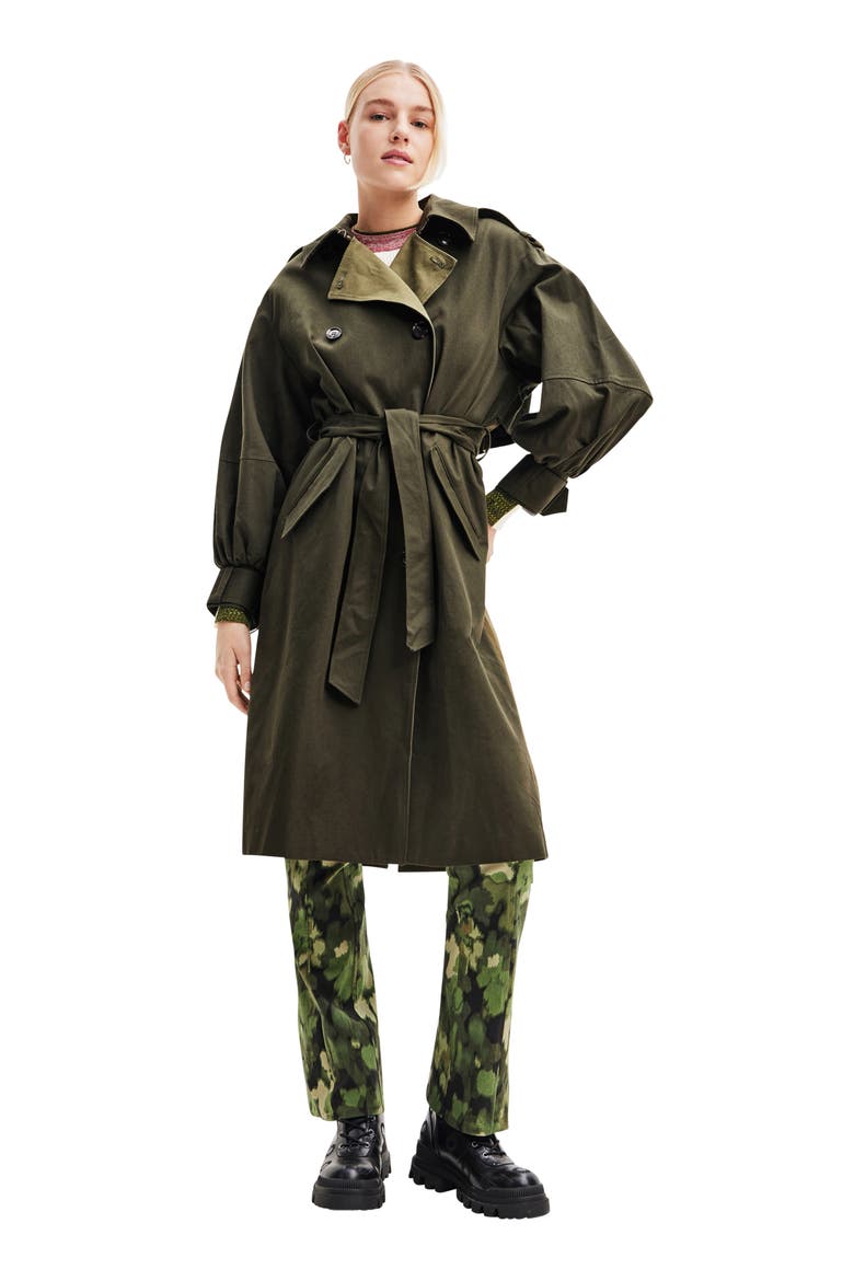Trek Trench Coat, Alternate, color, GREEN