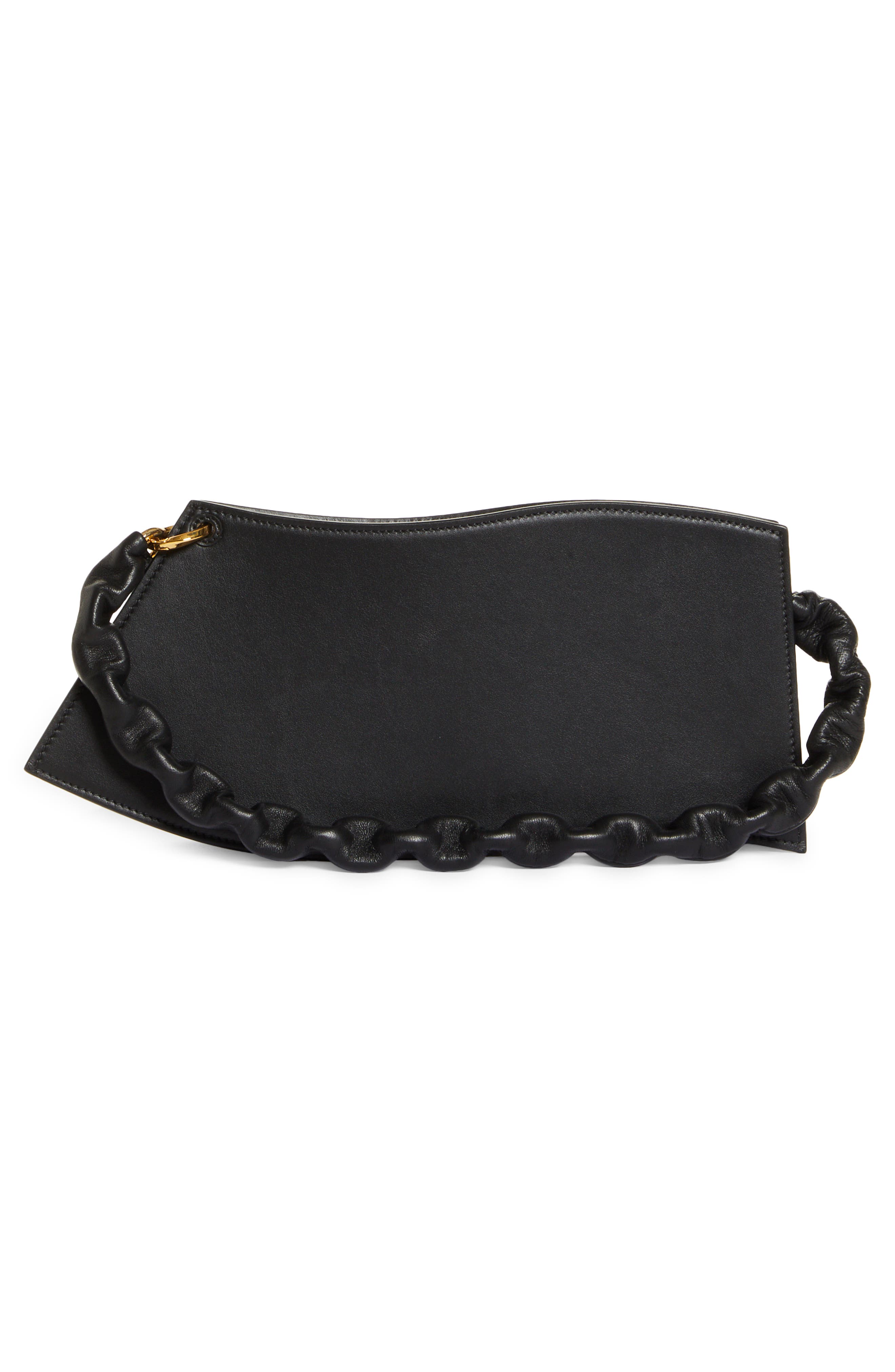 Jacquemus La Vague Leather Shoulder Bag, Alternate, color, 