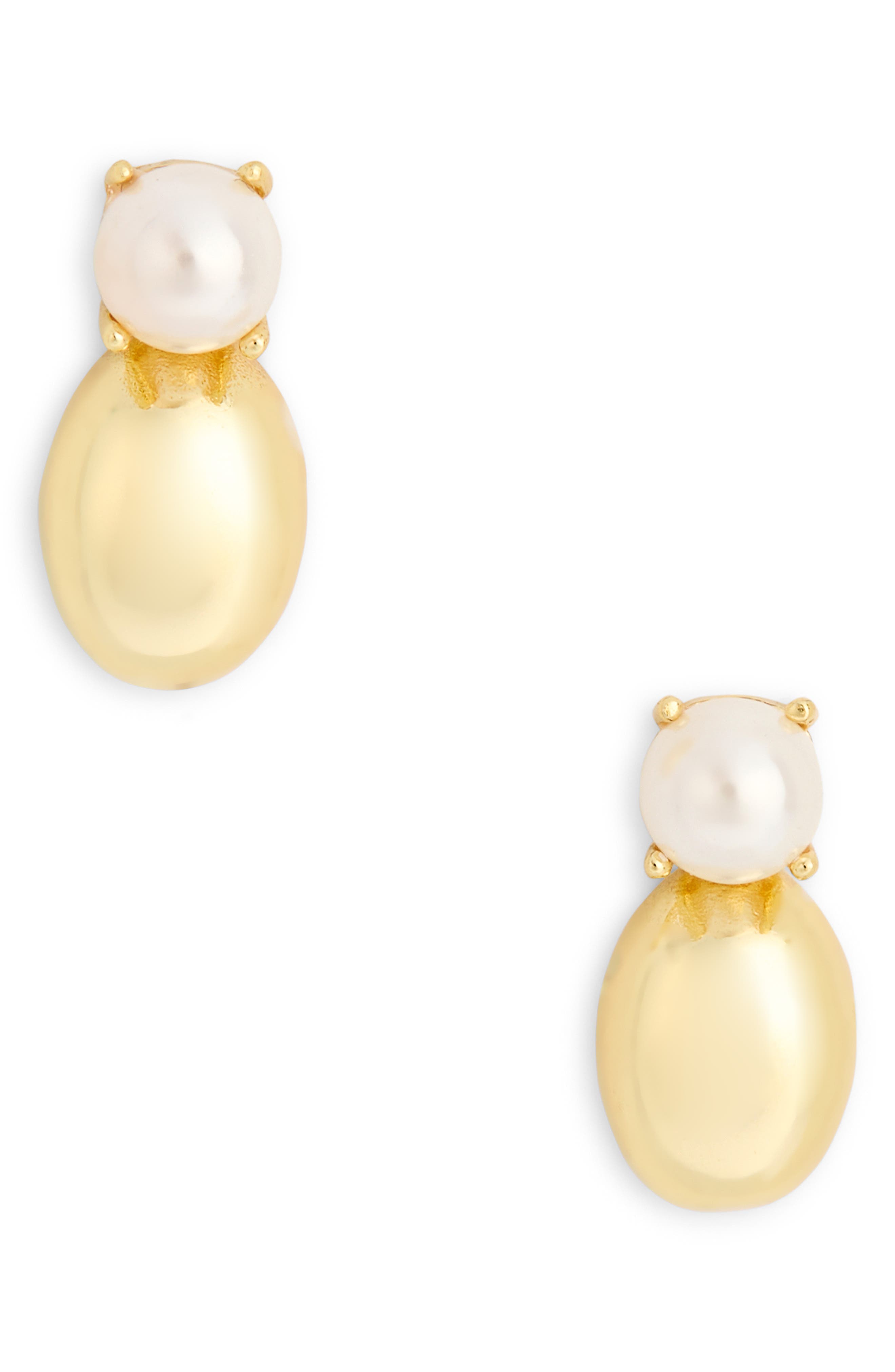 Argento Vivo Sterling Silver Scarlett Freshwater Pearl Ball Drop Earrings
