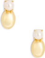 Argento Vivo Sterling Silver Scarlett Freshwater Pearl Ball Drop Earrings