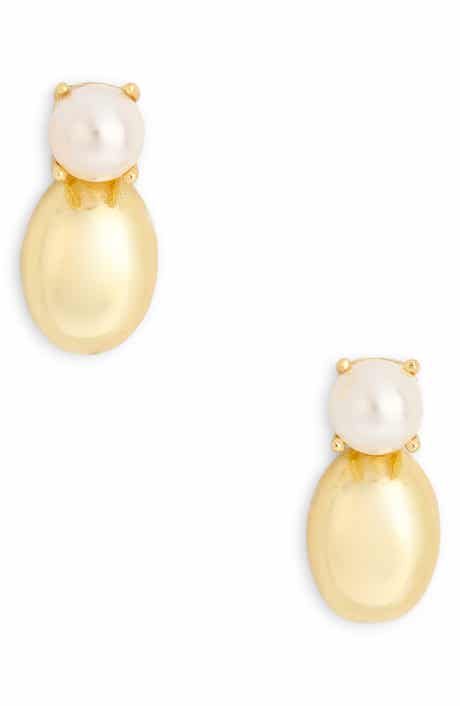 Argento Vivo Sterling Silver Scarlett Freshwater Pearl Ball Drop Earrings