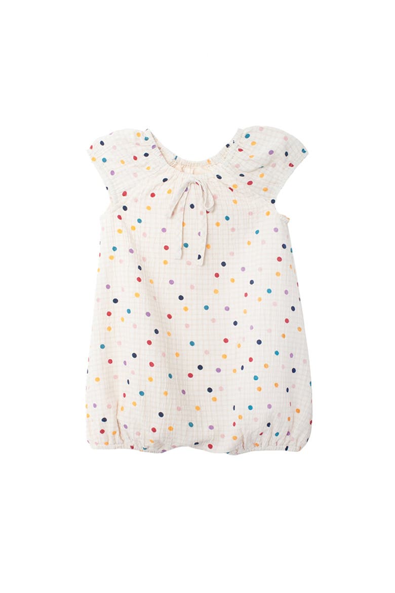Confetti Cutie Cap Sleeve Romper, Main, color, Beige