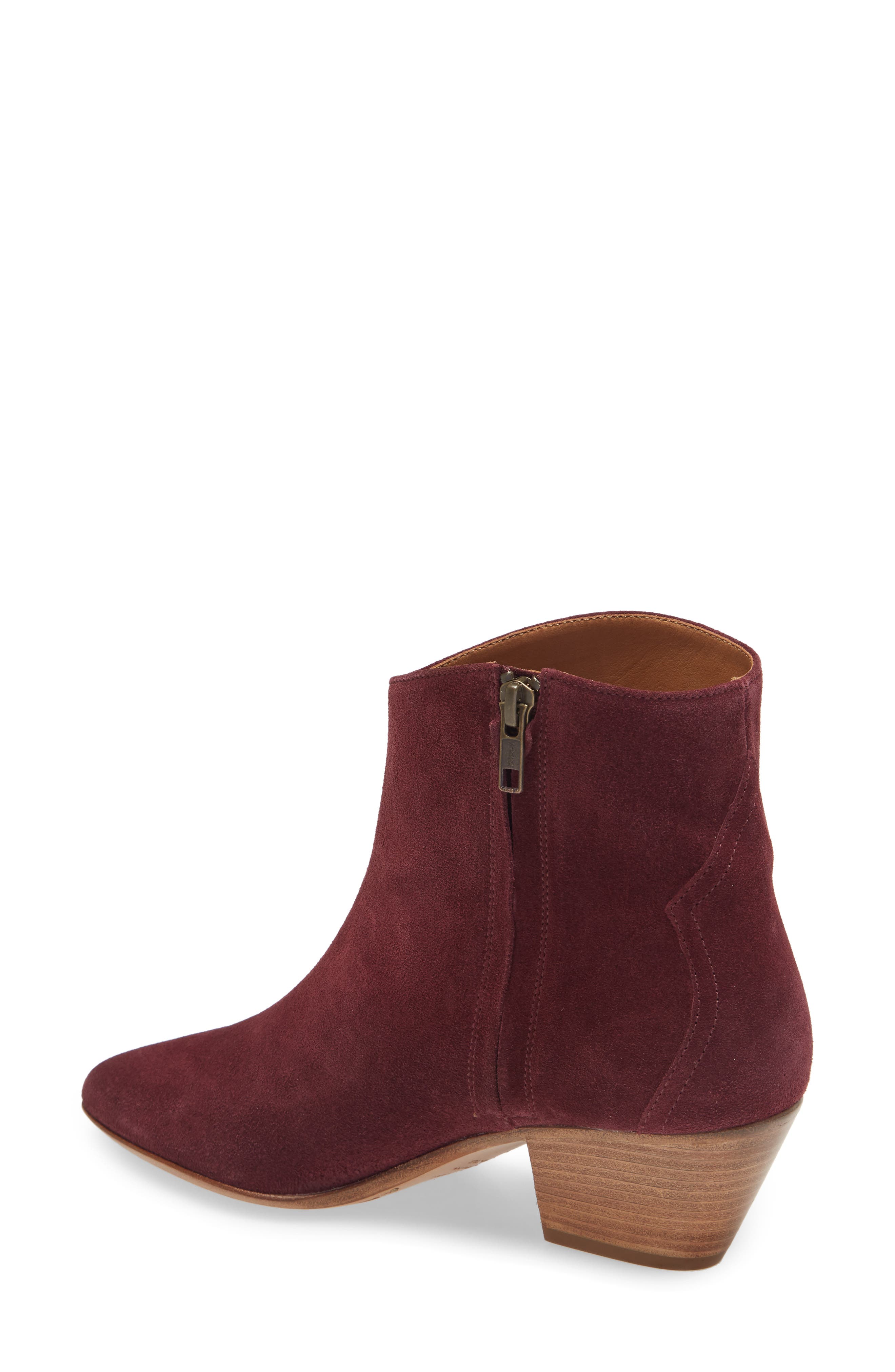 Dacken Stacked Heel Bootie, Alternate, color, AUBERGINE