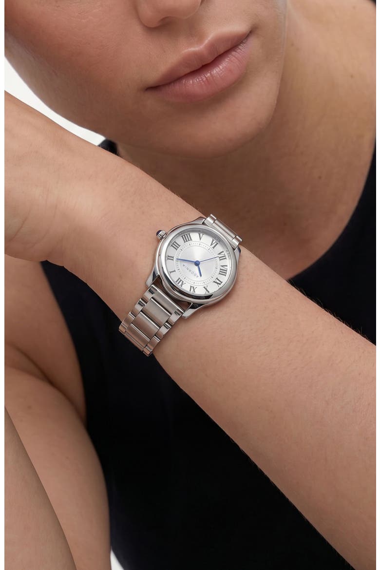 Classic Bracelet Strap Watch, 32mm, Alternate, color, SILVER/ WHITE