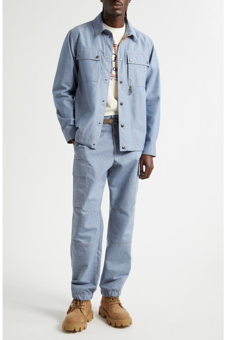 Belted Chambray Cargo Joggers, Alternate, color, RAIN WASHED