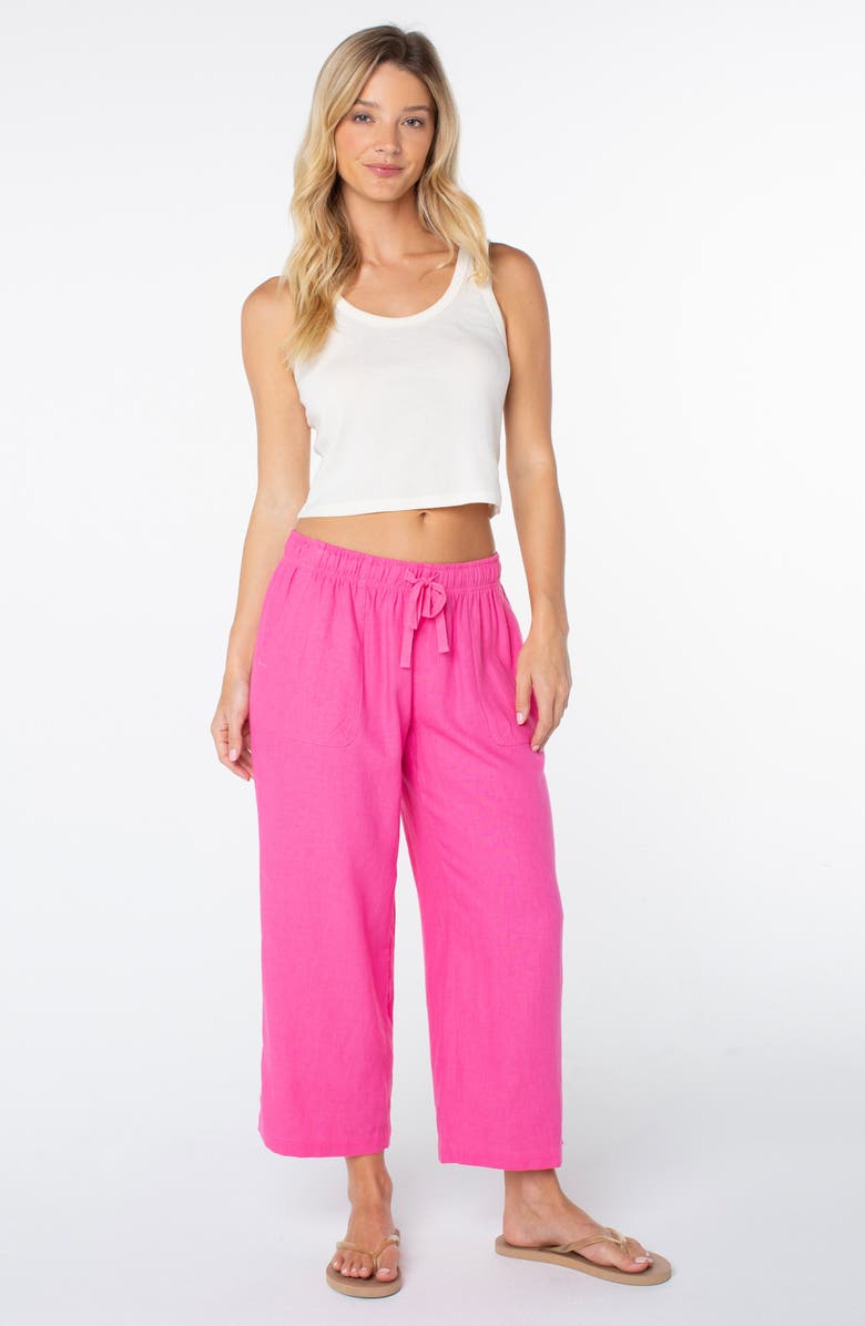 Roxy Lagoon Linen Blend Crop Pants, Alternate, color, 