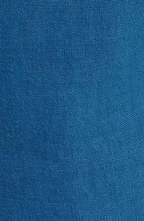 Alex Crane Bo Linen Drawstring Shorts In Blue