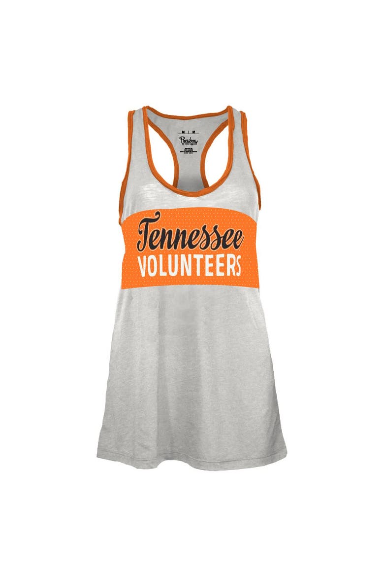 Women's Pressbox White/Tennessee Orange Tennessee Volunteers Tracy Racerback Burnout Tank Top, Alternate, color, White