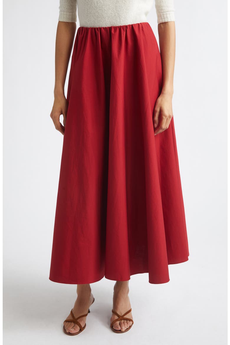 Milano Stretch Cotton Skirt, Main, color, ROUGE