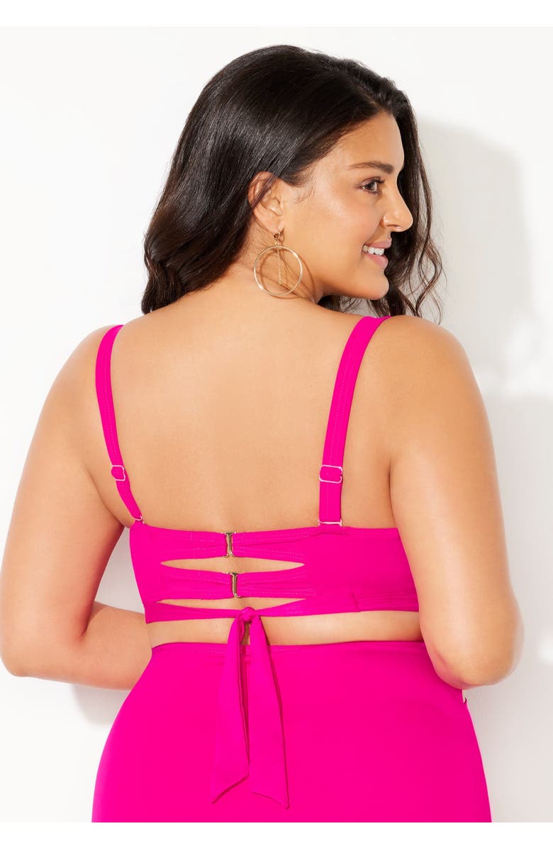 Swimsuits for All Crisscross Cup Sized Bandeau Underwire Wrap Bikini Top, Alternate, color, Doll Pink