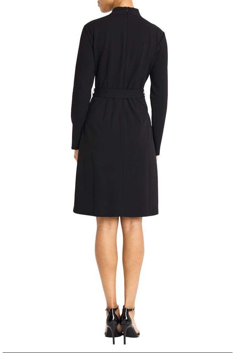 Long Sleeve Turtleneck Contrast Dress, Alternate, color, BLACK