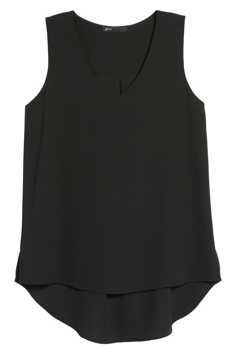 Gibson x Living in Yellow Reagan V-Neck Drop Back Top (Nordstrom Exclusive), Alternate, color, BLACK