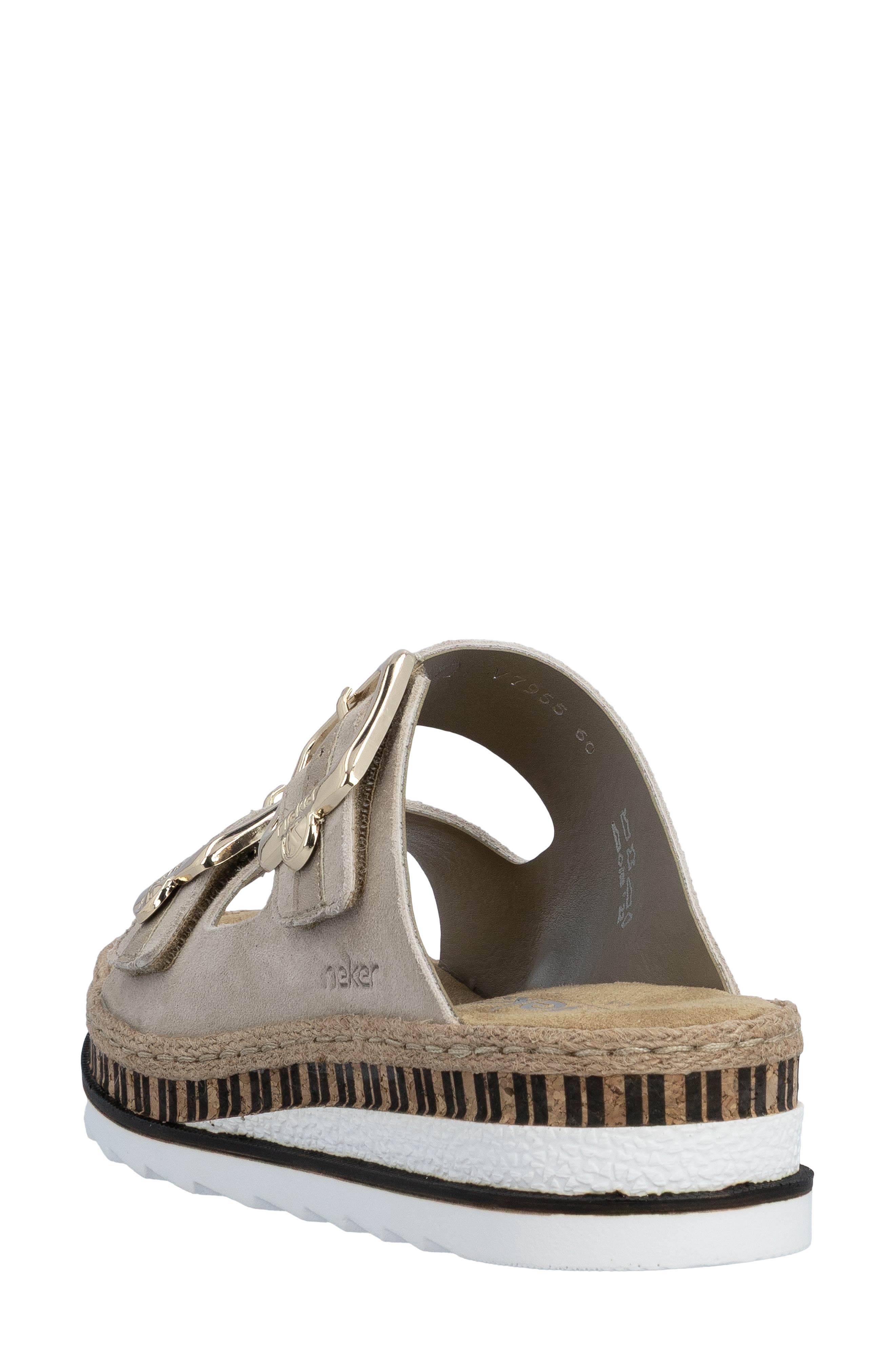Rieker Regina 55 Slide Sandal, Alternate, color, Iceberg/ Beige