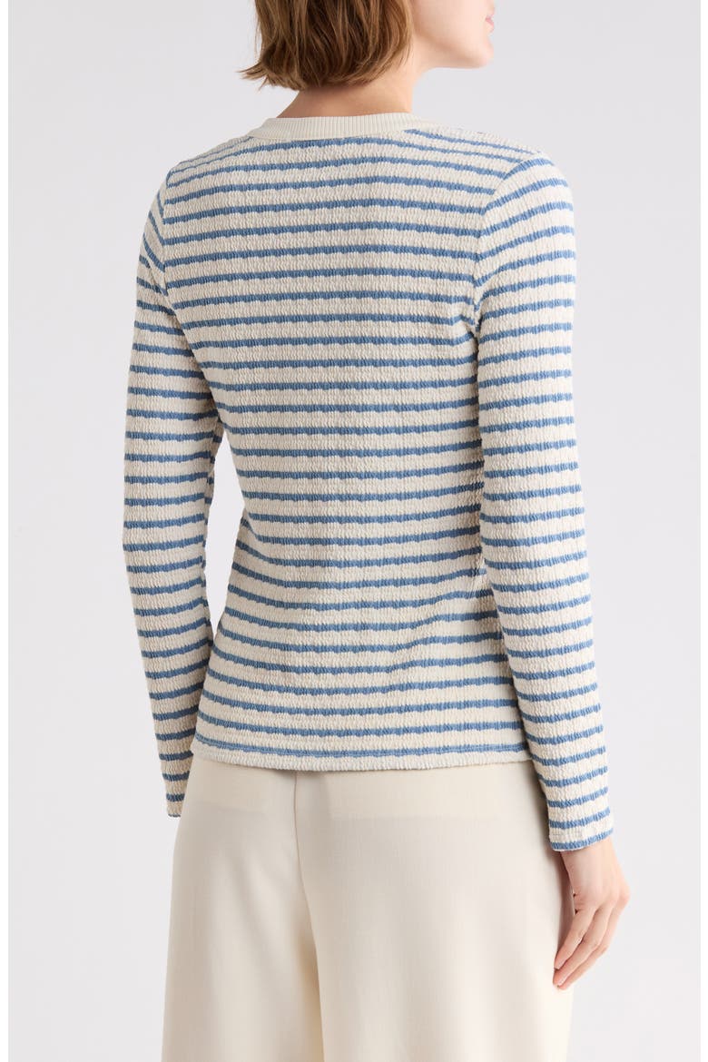 Striped V-Neck Cardigan, Alternate, color, BLUE STRIPE