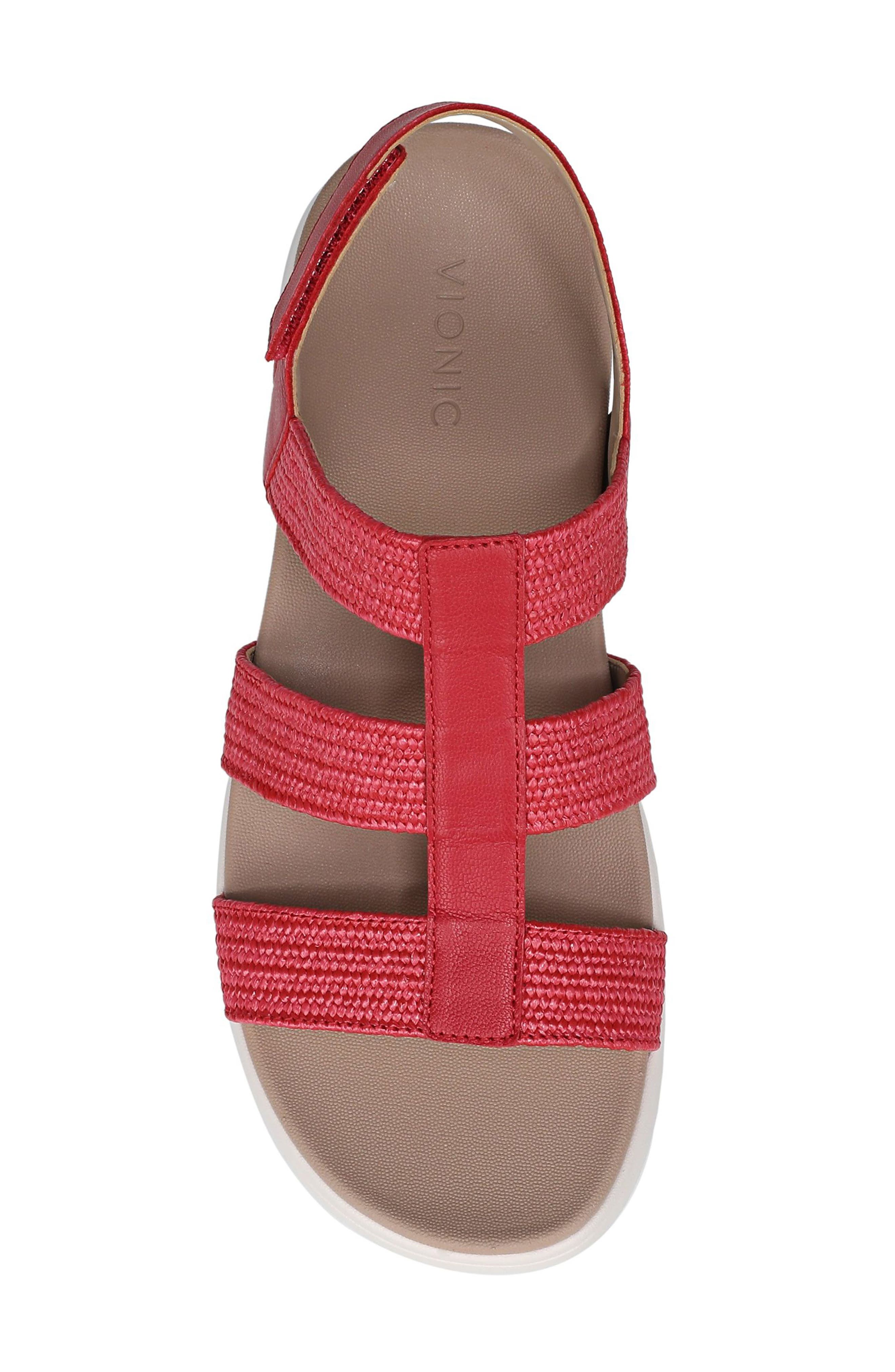 Vionic Sabrina Fisherman Platform Sandal, Alternate, color, Varsity Red Leather