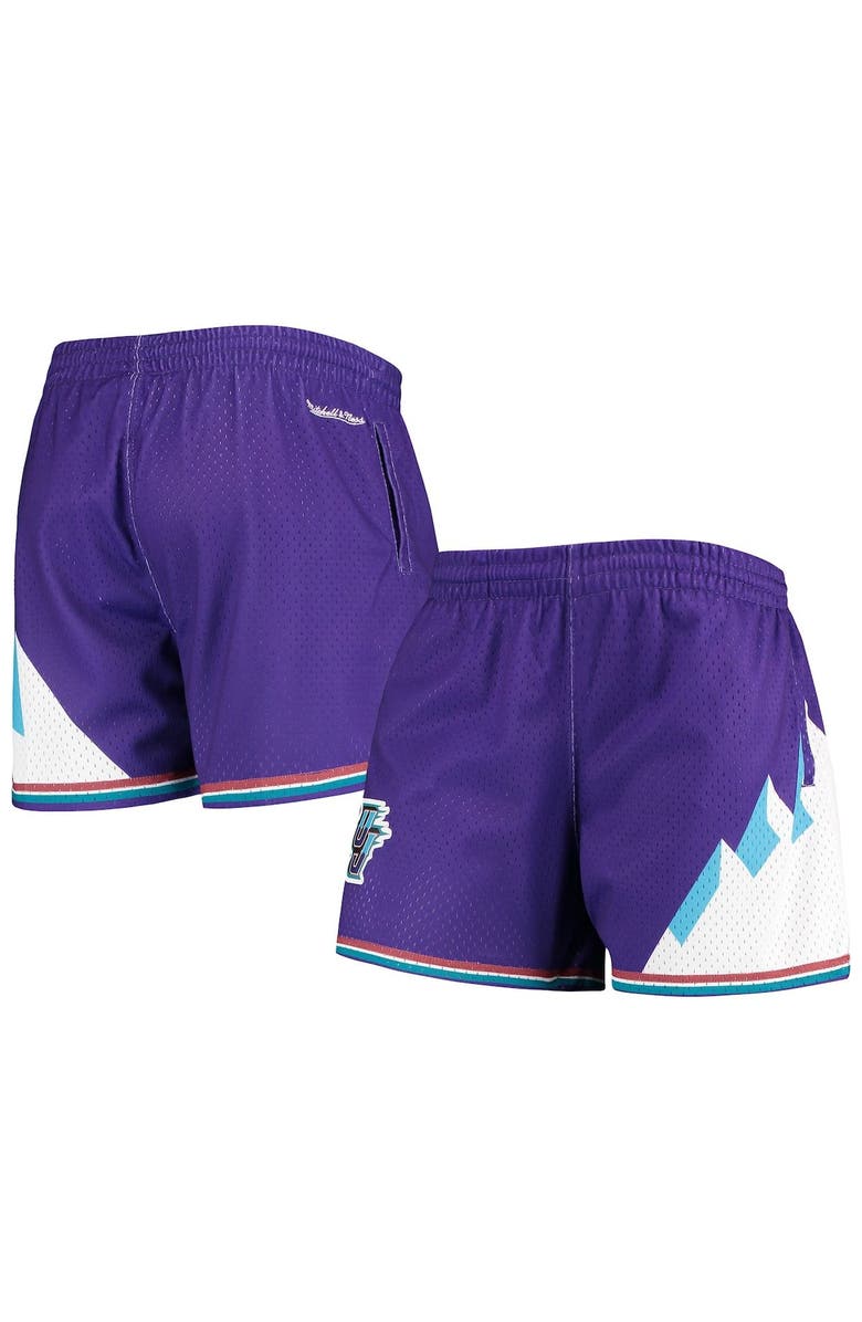 Mitchell & Ness Women's Mitchell & Ness Purple Utah Jazz Jump Shot Shorts, Main, color, Purple