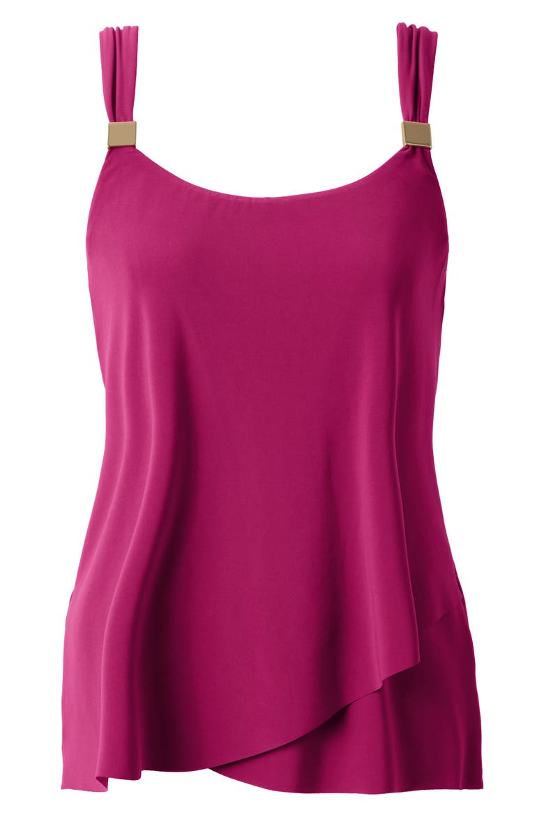 Razzle Dazzle Underwire Tankini Top, Alternate, color, FRAMBOISE PINK