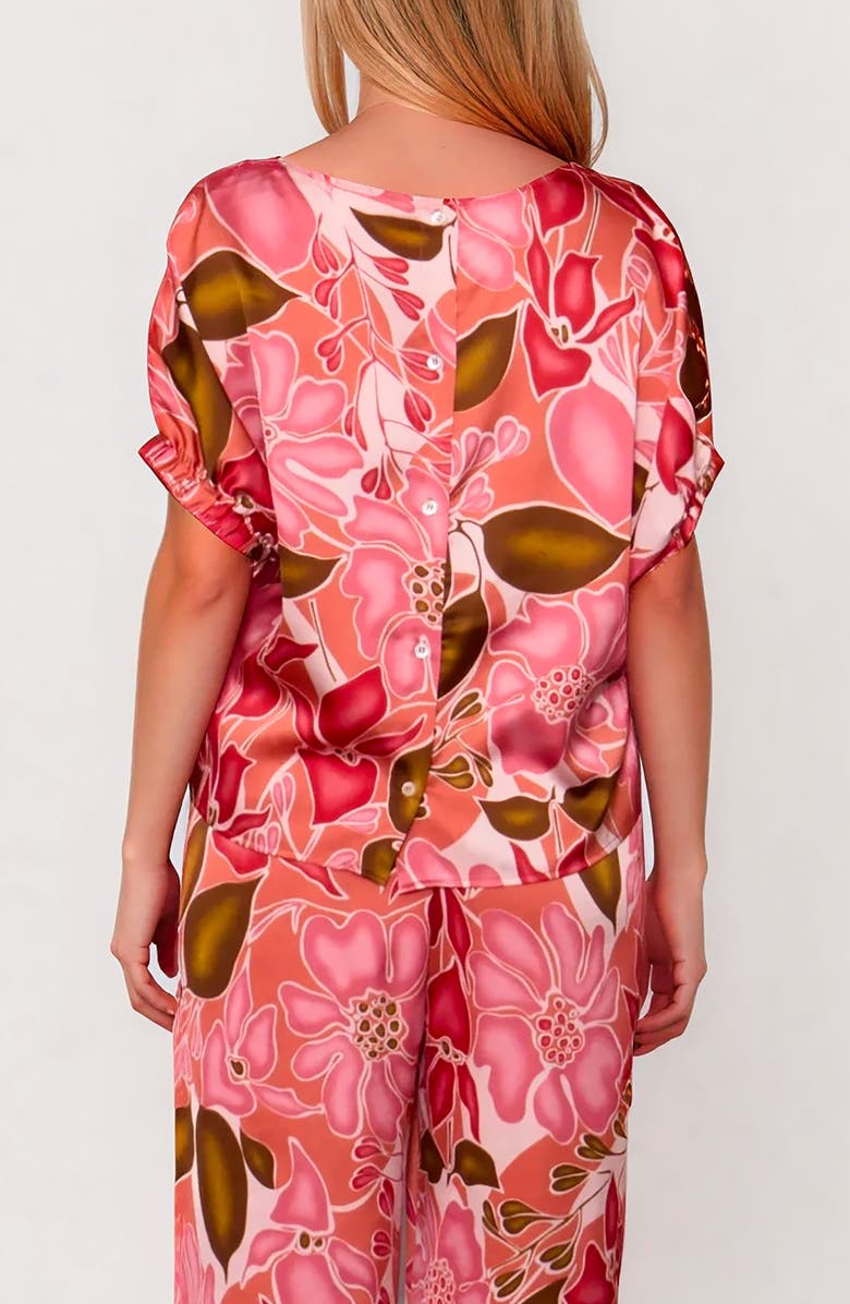 MELLODAY Print Satin Top, Alternate, color, Red Multi
