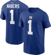 Nike Men's Nike Malik Nabers Royal New York Giants  Name & Number T-Shirt