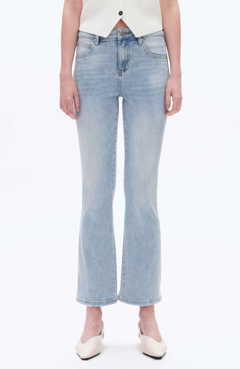 Bayeas High Waist Straight Leg Jeans, Main, color, Light Blue