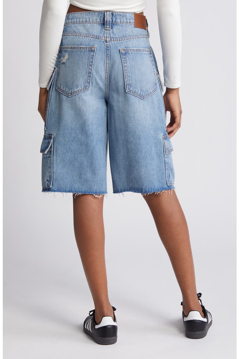 Baggy Denim Cargo Shorts, Alternate, color, MEDIUM WASH