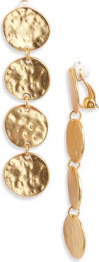 Karine Sultan Hammered Coin Drop Earrings