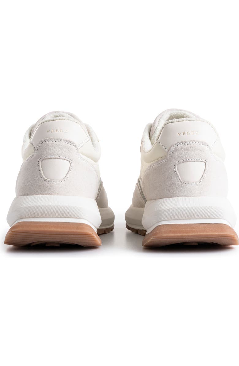 Velez Leather and Textile Sneakers Sporty Look, Alternate, color, White