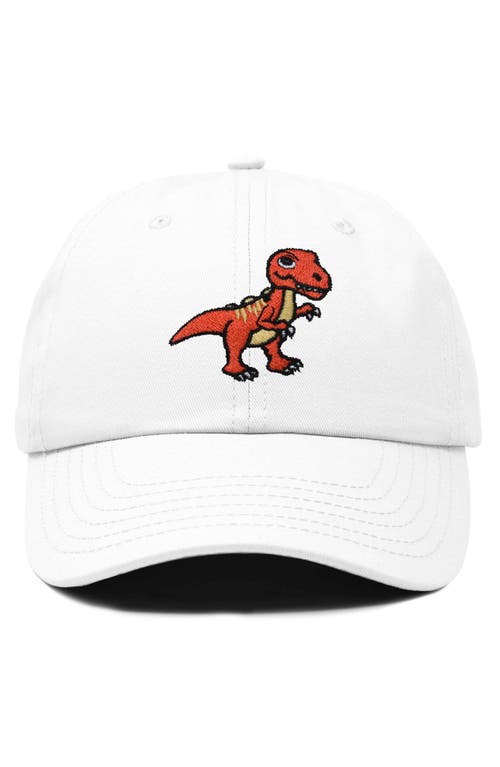 Shop Dalix T-rex Embroidered Casual Cap In White