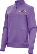 ANTIGUA Women's Antigua  Heather Purple Baltimore Ravens Crush Quarter-Zip Jacket
