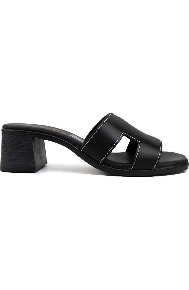 Menina Step Sorrento Leather Medium Heel Sandal, Main, color, Black