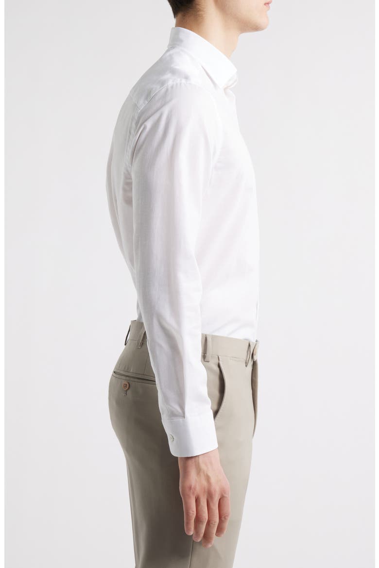 Danforth Stretch Cotton & Linen Blend Dress Shirt, Alternate, color, WHITE