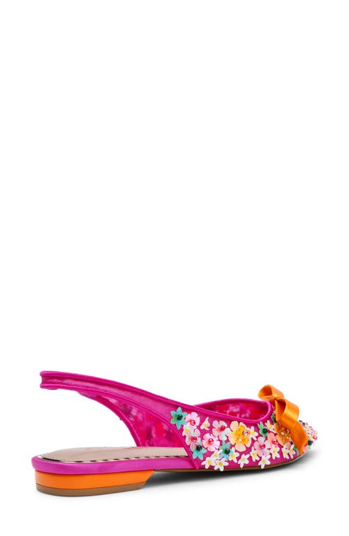 Betsey Johnson Laylah Slingback Flat In Fuchsia Multi