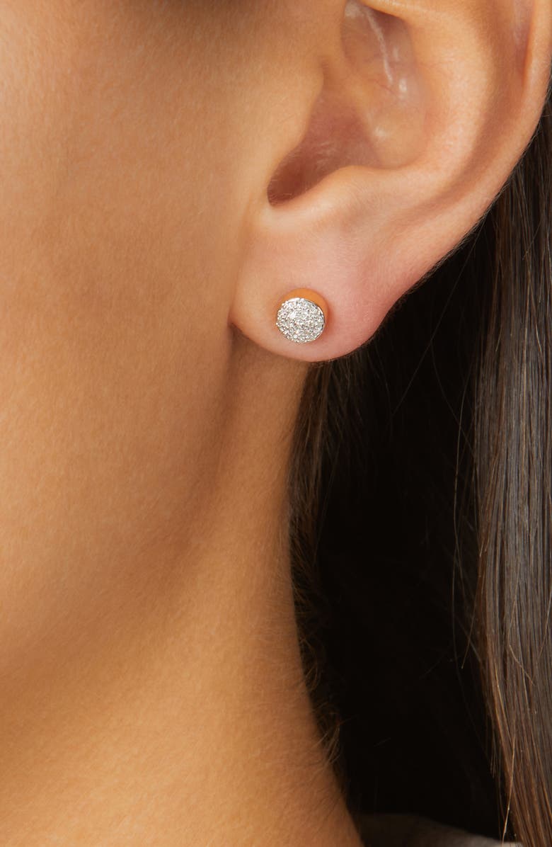 Monica Vinader Fiji Mini Diamond Button Stud Earrings, Alternate, color, Gold