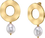 The Pearl Source White Freshwater Baroque Pearl Mabel Earrings